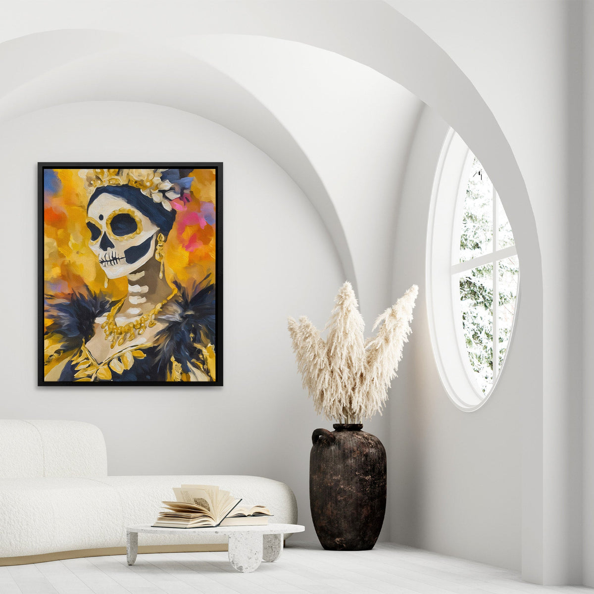 Marigold Skull Crown - Luxury Wall Art