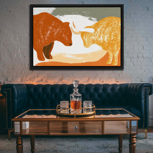 Bull and Bear Standoff - Luxury Wall Art