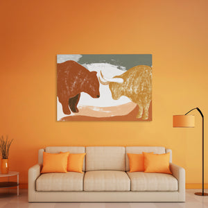 Bull and Bear Standoff - Luxury Wall Art