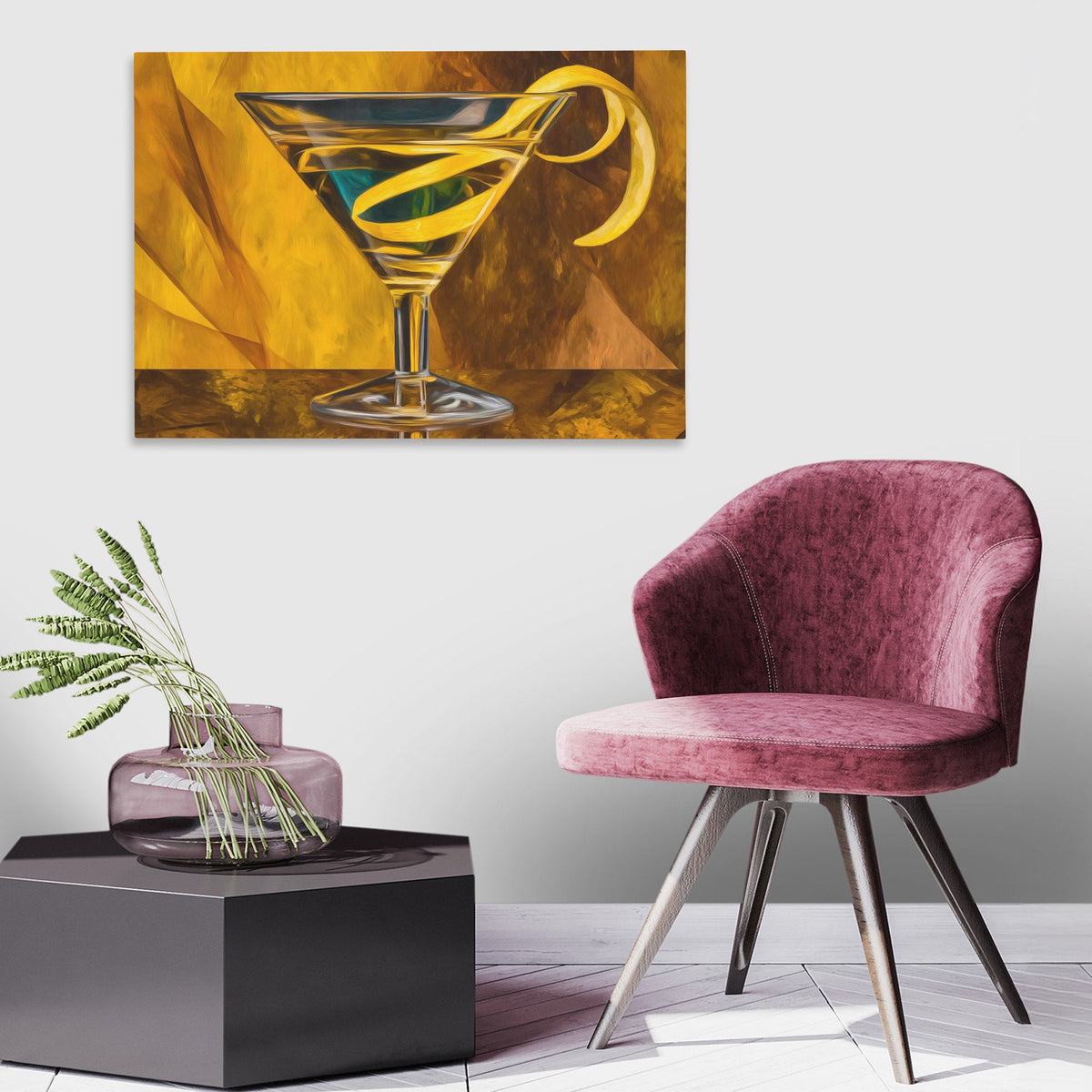 Martinis Golden Twist - Luxury Wall Art