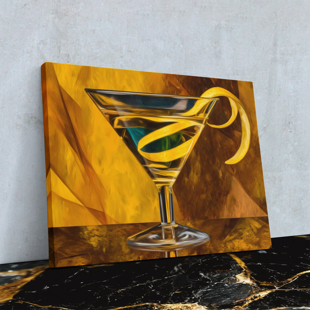 Martinis Golden Twist - Luxury Wall Art