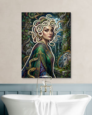 Medusa Serpent Glow — medusa serpent glow psd white wall green bath 1port flush print