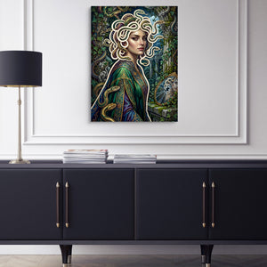 Medusa Serpent Glow — medusa serpent glow sq blue cabinet 1port flush print