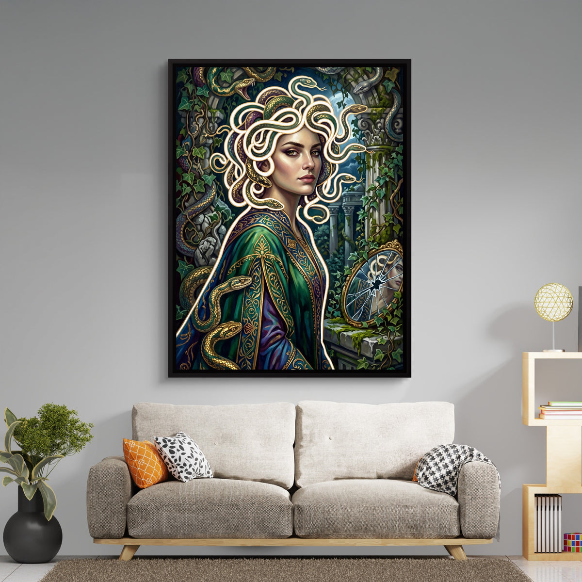 Medusa Serpent Glow — medusa serpent glow sq boring room 1port framed black