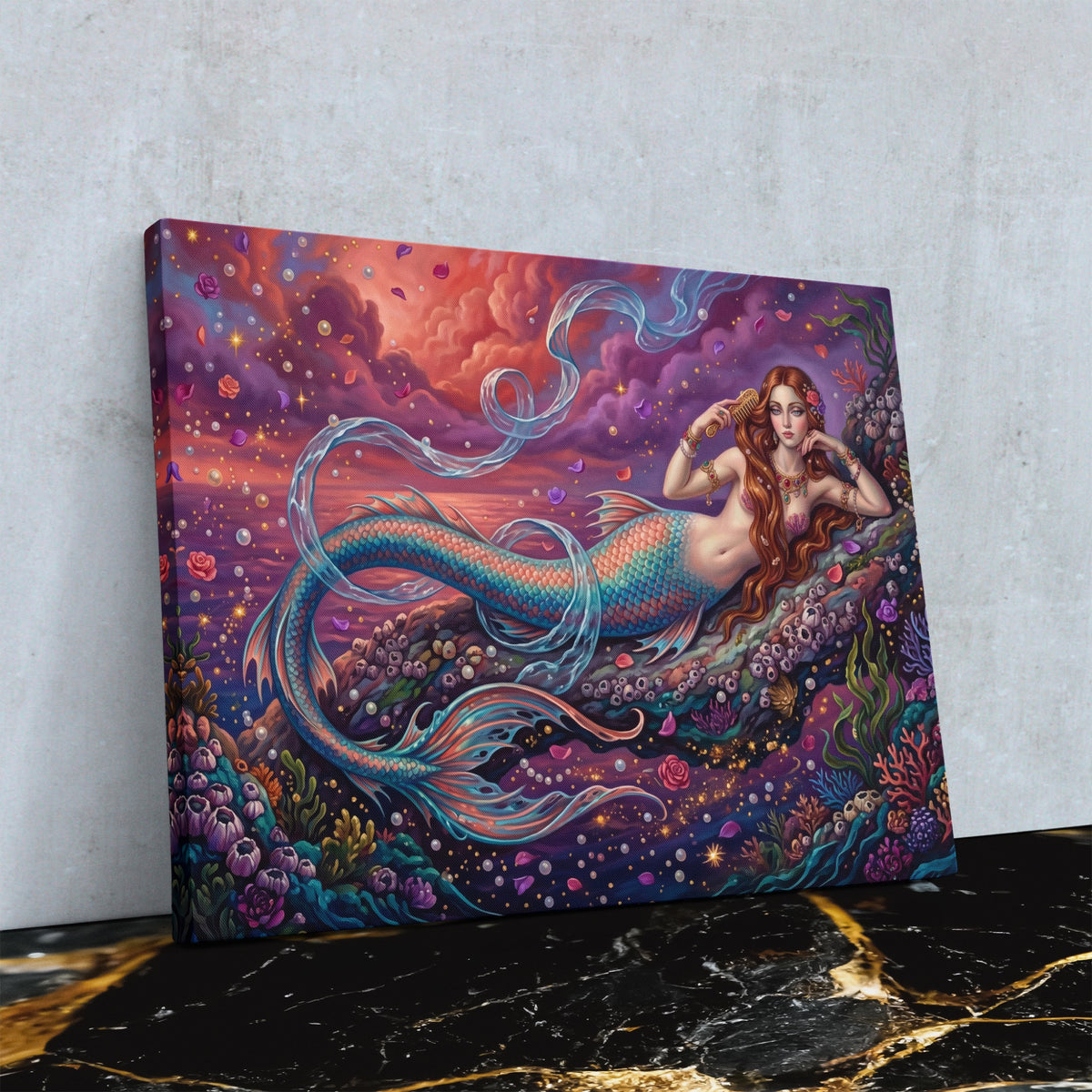 Mermaid Cosmic Garden — Mermaid Cosmic Garden Against Wall4x5 Reflect 18