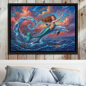 Mermaid Dolphin Dance — Mermaid Dolphin Dance Bed 2 Wood Panel 61