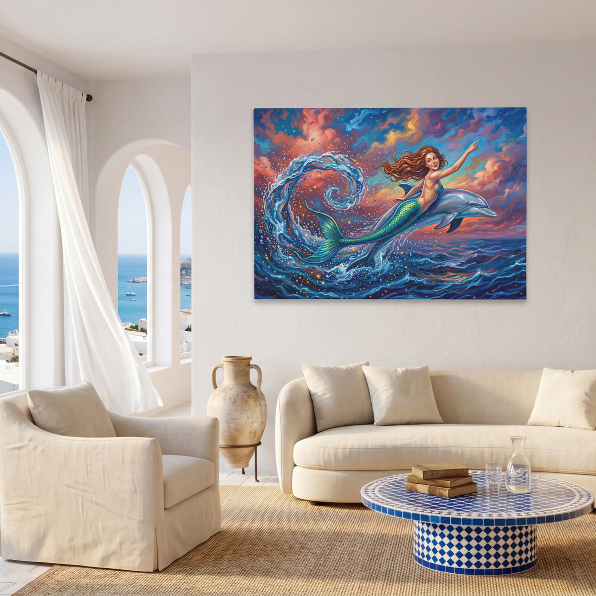 Mermaid Dolphin Dance — Mermaid Dolphin Dance Coast Living Room Land 124