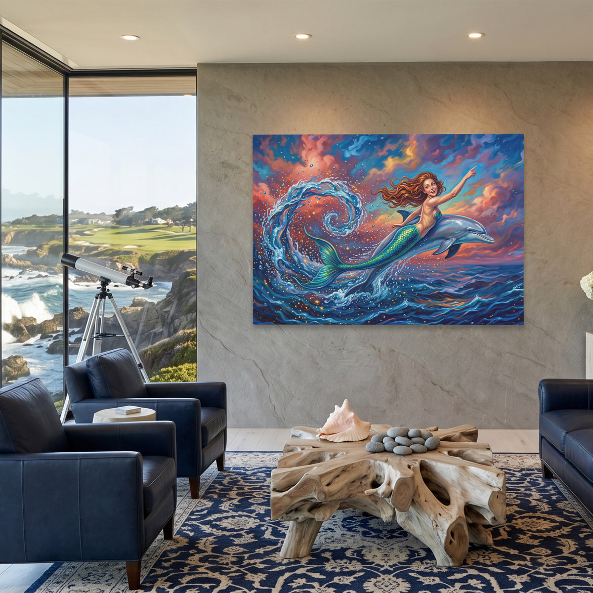 Mermaid Dolphin Dance — Mermaid Dolphin Dance Coastal Views Land 166