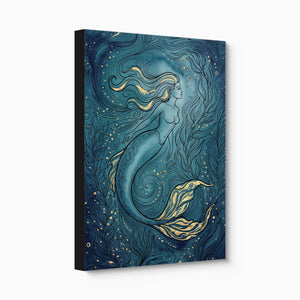 Mermaid Golden Flow — mermaid golden flow angled flush print