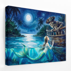 Mermaid Moonlit Vigil — Mermaid Moonlit Vigil Landscape   Side View   Mirror Wrap 138