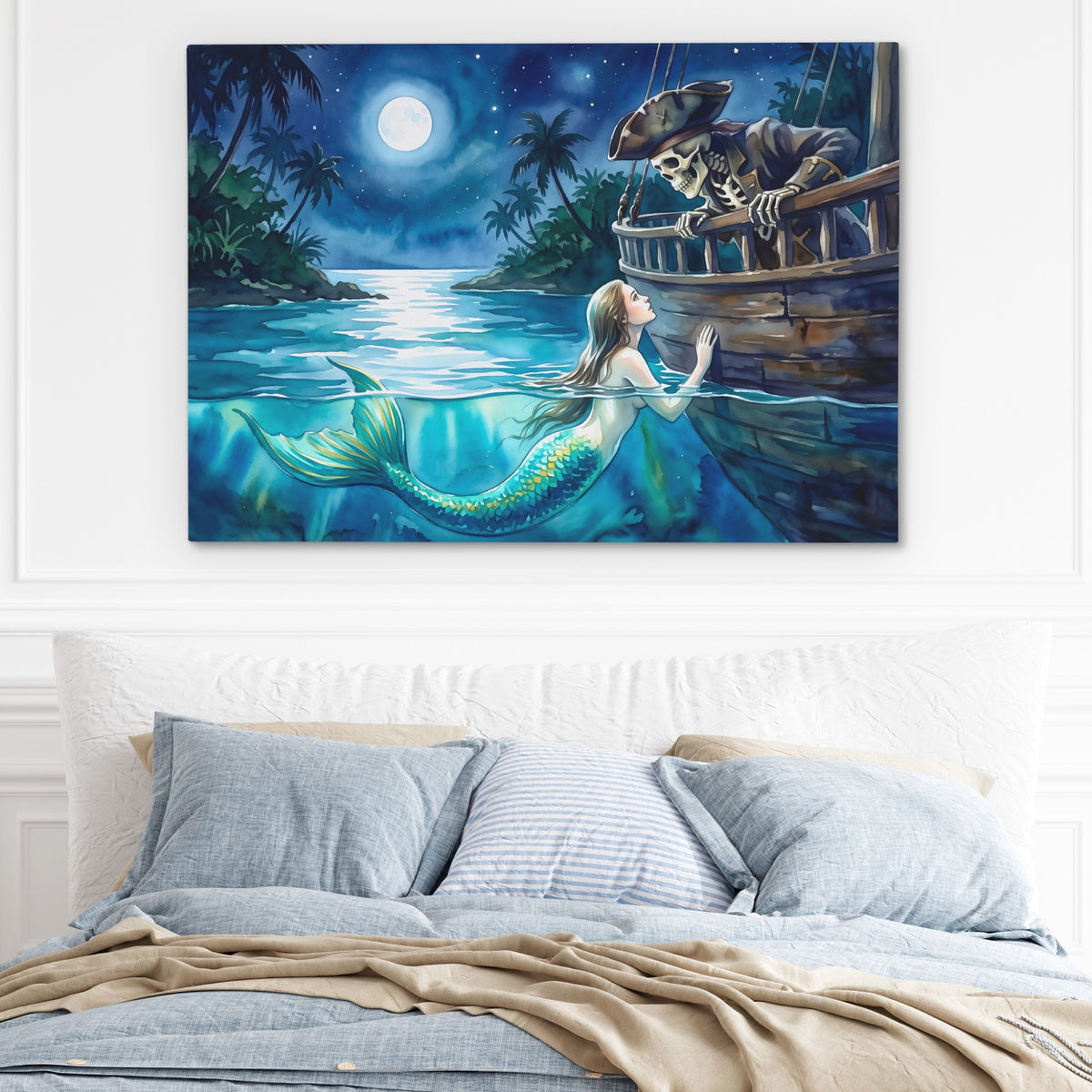 Mermaid Moonlit Vigil — Mermaid Moonlit Vigil Light Blue Bed 154