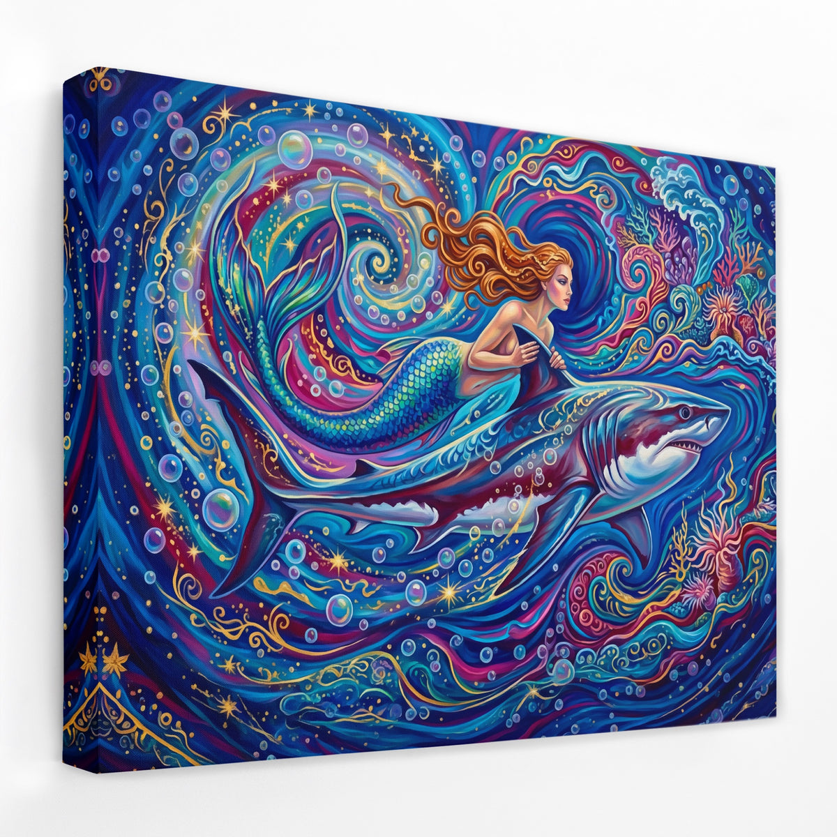 Mermaid Shark Spiral — Mermaid Shark Spiral Landscape   Side View   Mirror Wrap 209