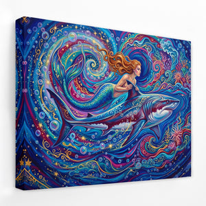 Mermaid Shark Spiral — Mermaid Shark Spiral Landscape   Side View   Mirror Wrap 209