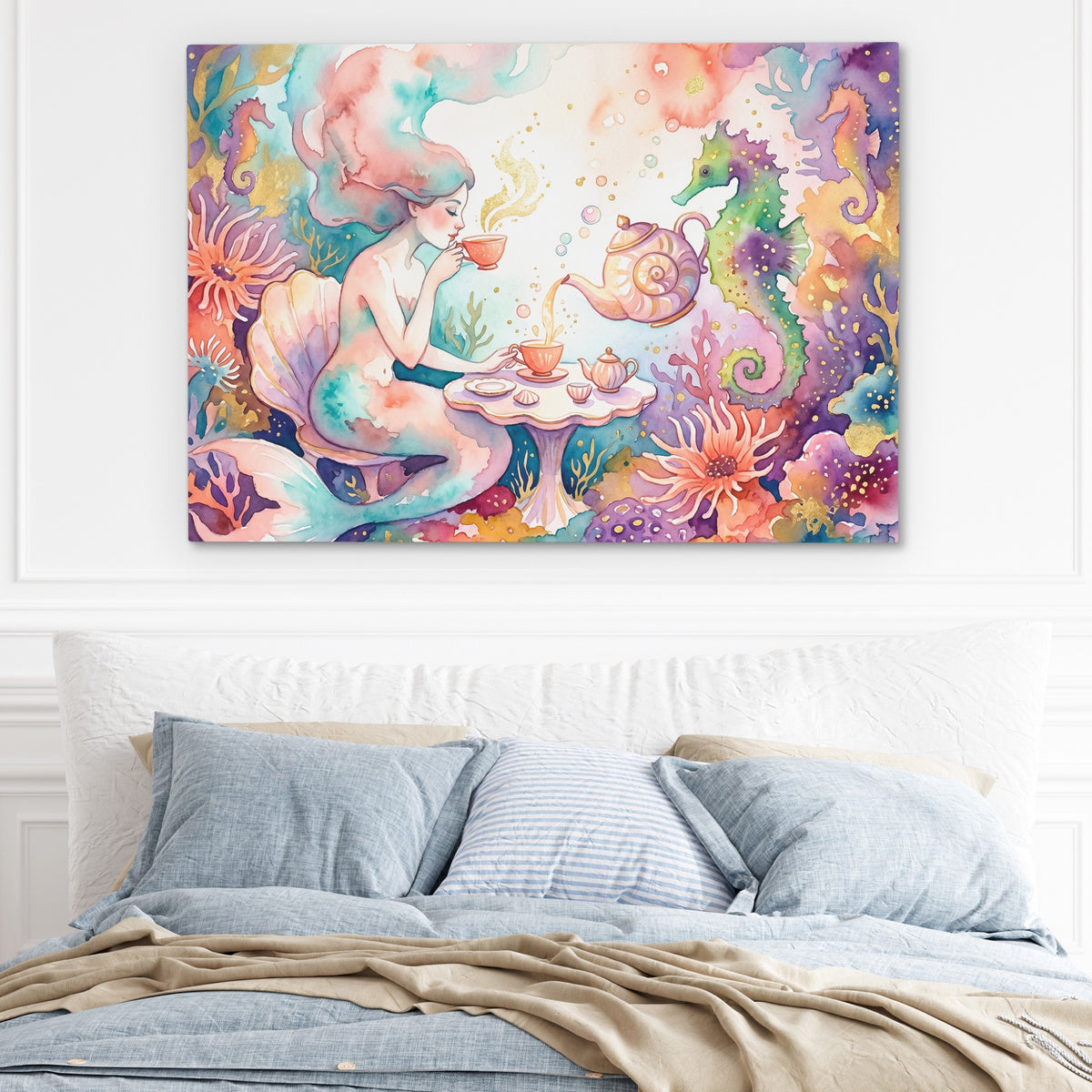 Mermaid Tea Time — Mermaid Tea Time Light Blue Bed 231