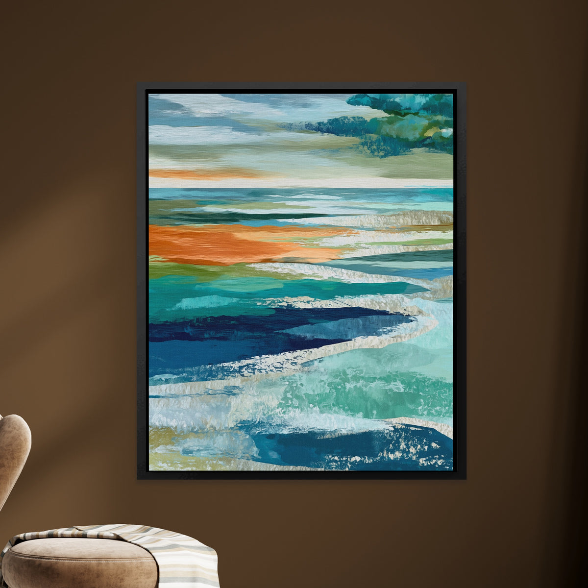 Midnight Sea Waves — Midnight Sea Waves brown room Zoom 294