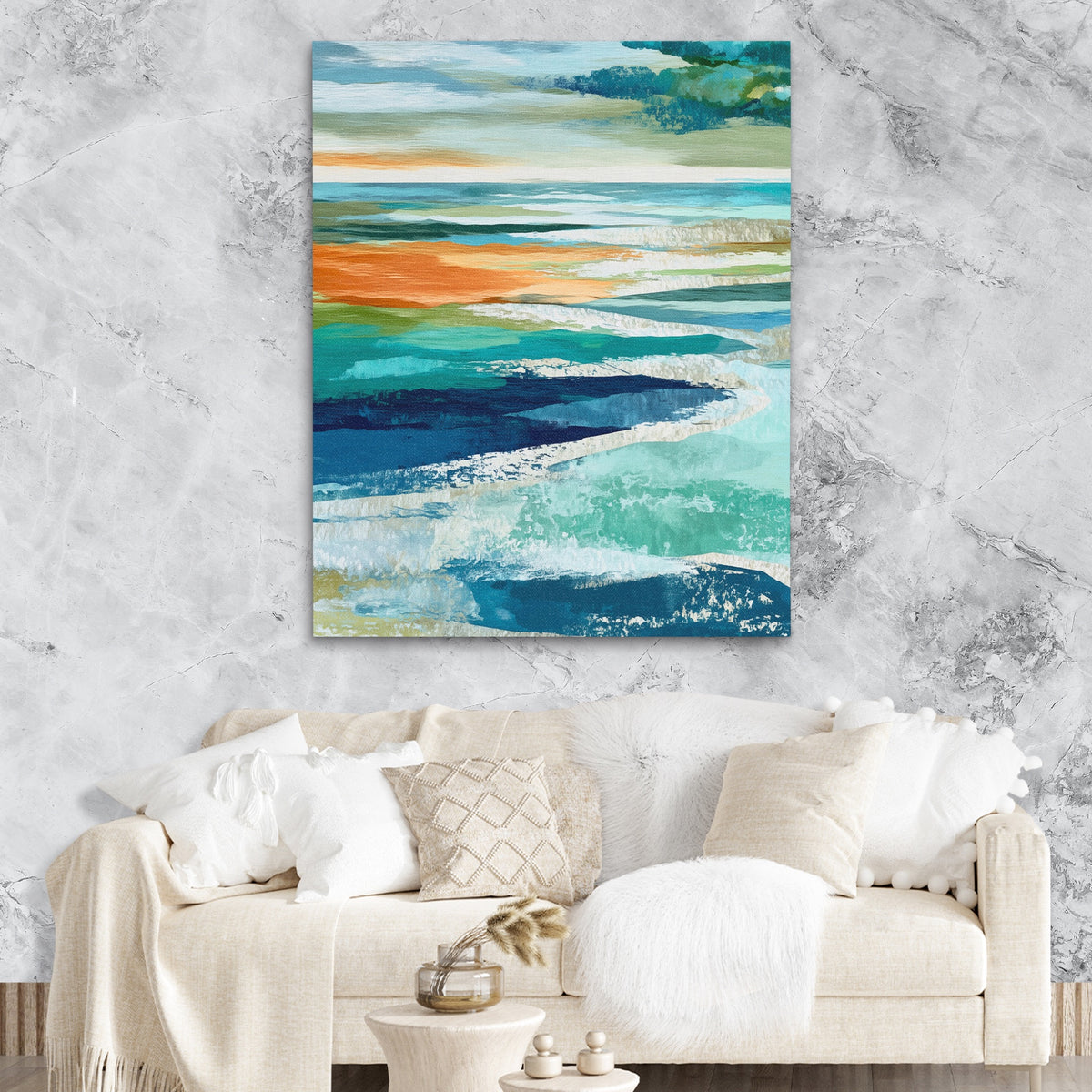 Midnight Sea Waves — Midnight Sea Waves Lux Couch Marble Walls 54