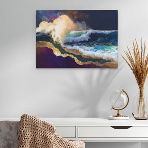Midnight Waves Crashing — Midnight Waves Crashing White Office Glass land 281