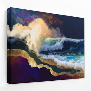 Midnight Waves Crashing — Midnight Waves Crashing Landscape   Side View   Mirror Wrap 161