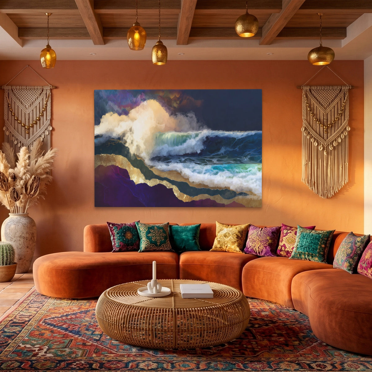Midnight Waves Crashing — Midnight Waves Crashing Boho Living Land 61