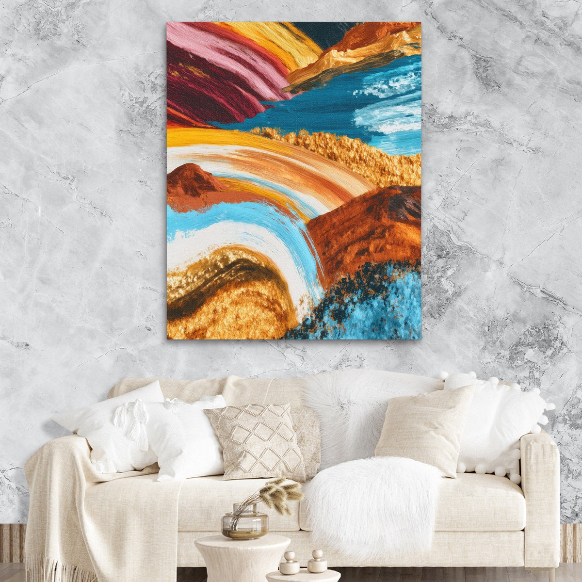 Mineral Layers Unveiled canvas wall art, room view