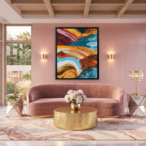 Mineral Layers Unveiled canvas wall art, room view