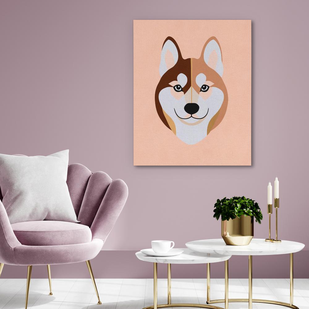 Minimal Husky - Luxury Wall Art