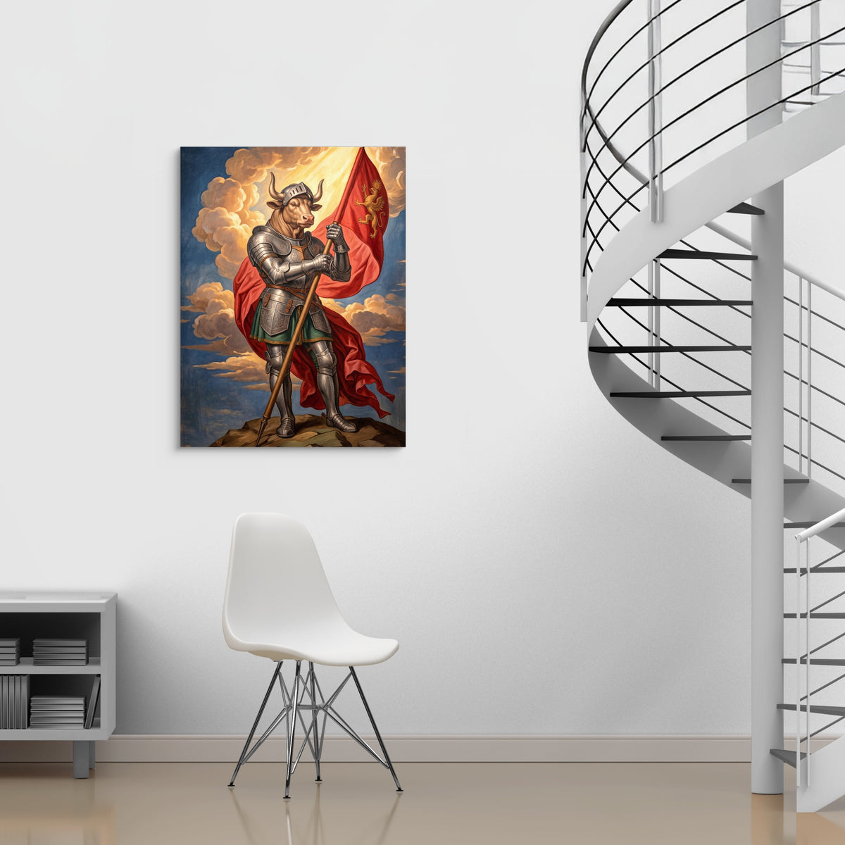 Minotaur's Red Standard — minotaur's red standard sq spiral stairs 1port flush print