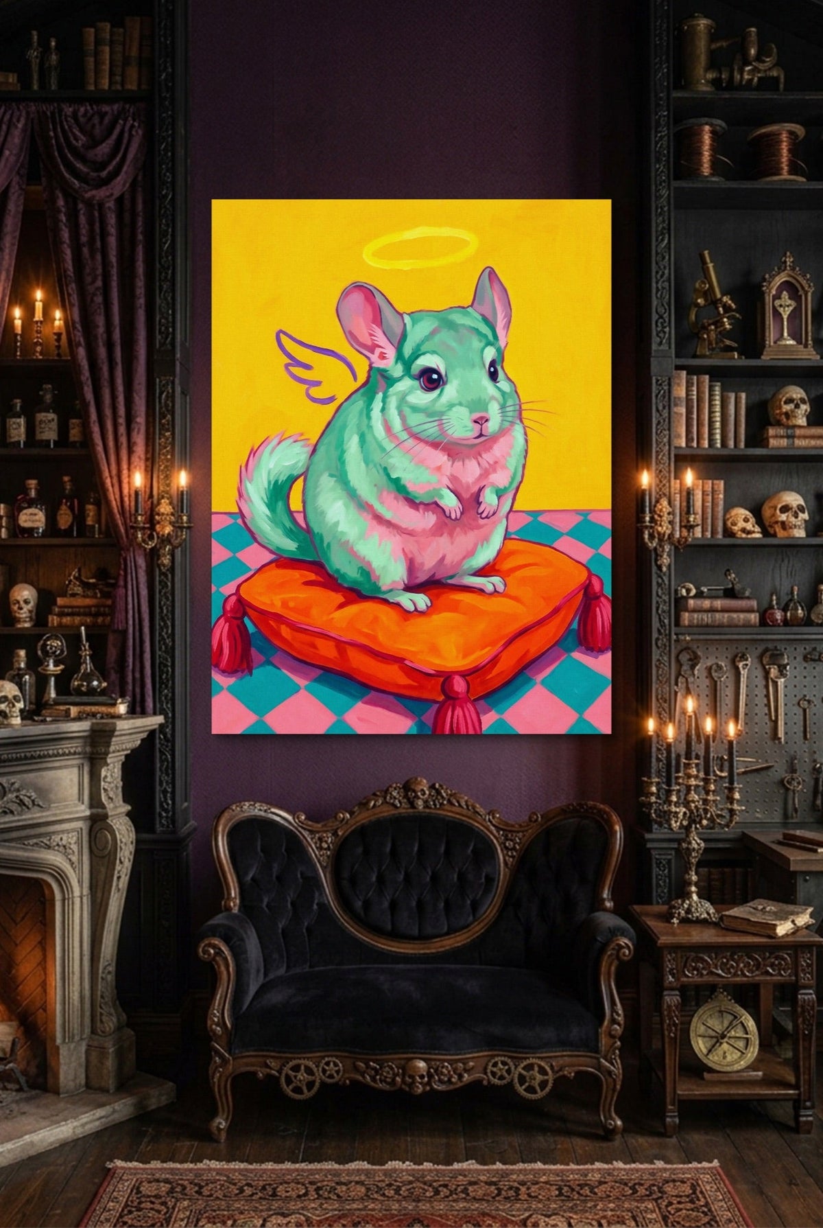 Mint Chinchilla Angel - Luxury Wall Art