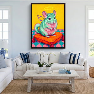 Mint Chinchilla Angel — mint chinchilla angel sq cute livingroom 1port framed black
