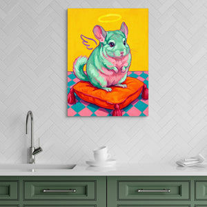 Mint Chinchilla Angel — mint chinchilla angel sq green kitchen 1port flush print