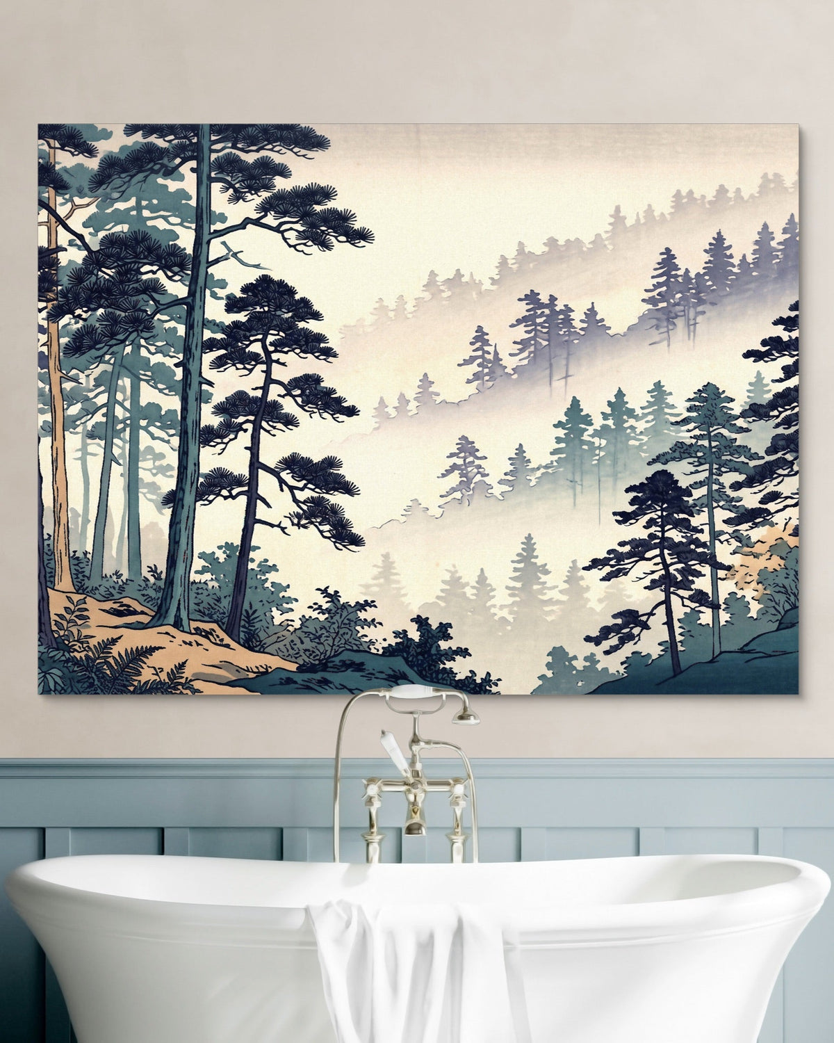 Misty Forest Indigo - Luxury Wall Art