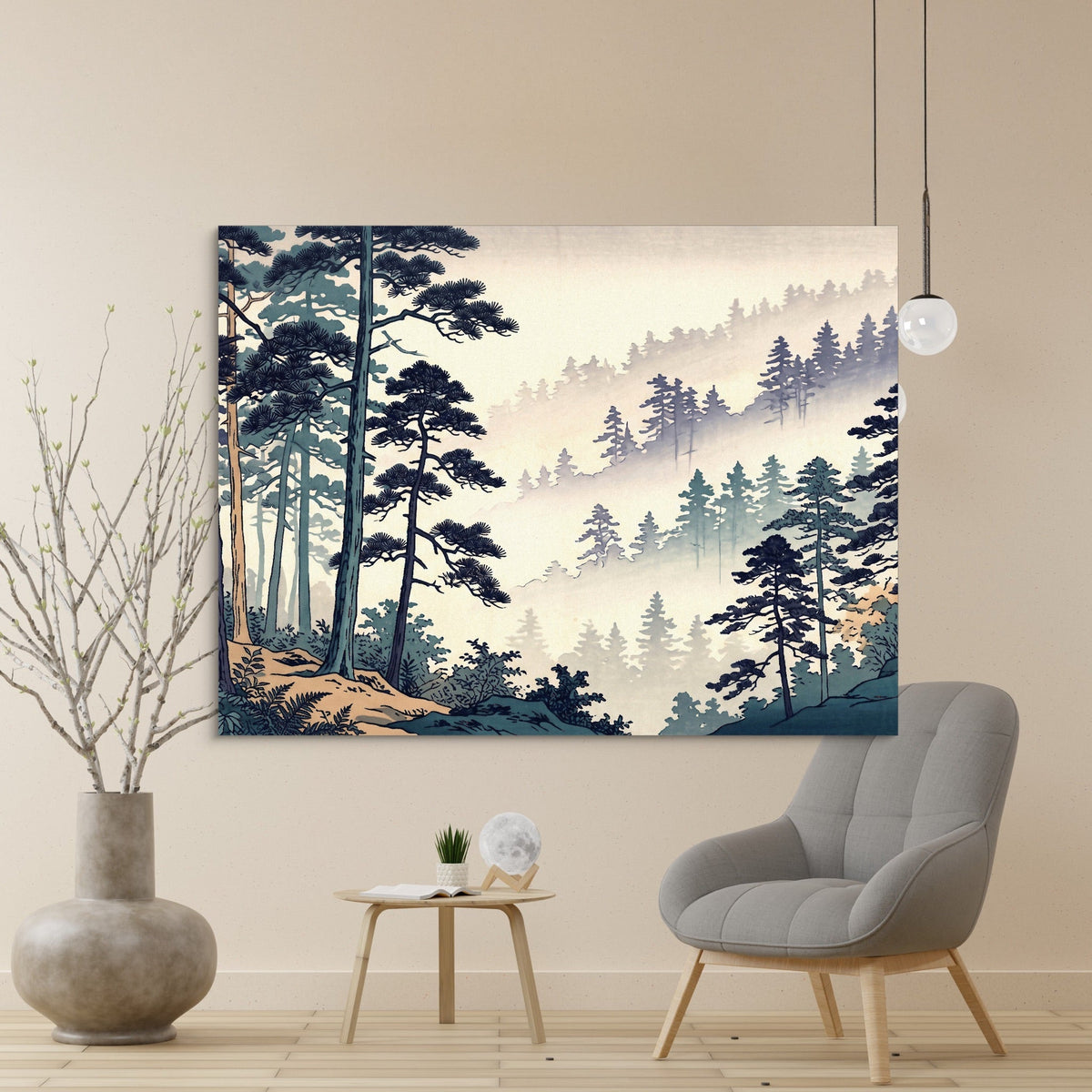 Misty Forest Indigo - Luxury Wall Art