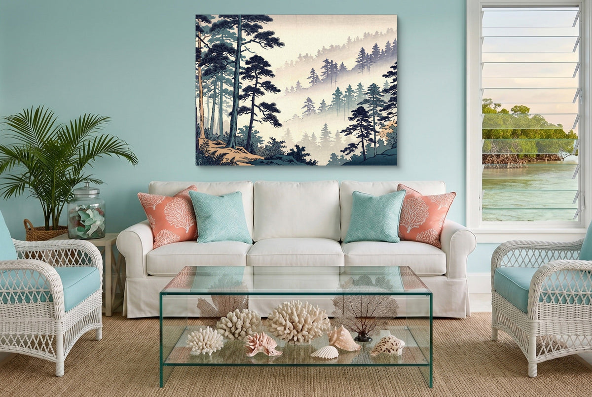 Misty Forest Indigo - Luxury Wall Art