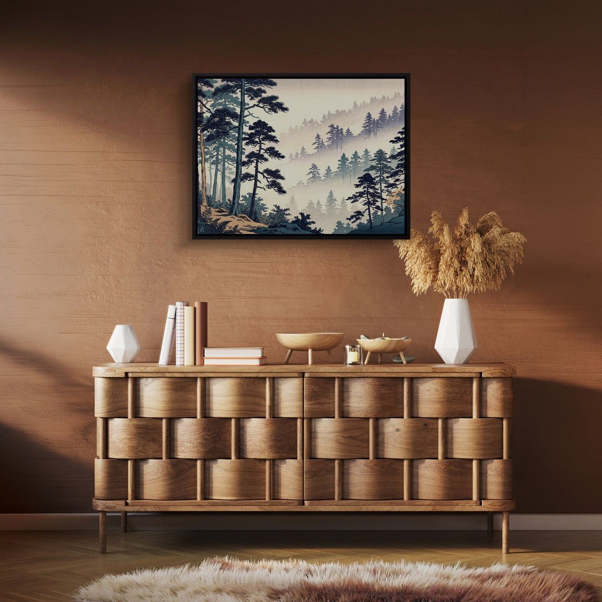 Misty Forest Indigo - Luxury Wall Art