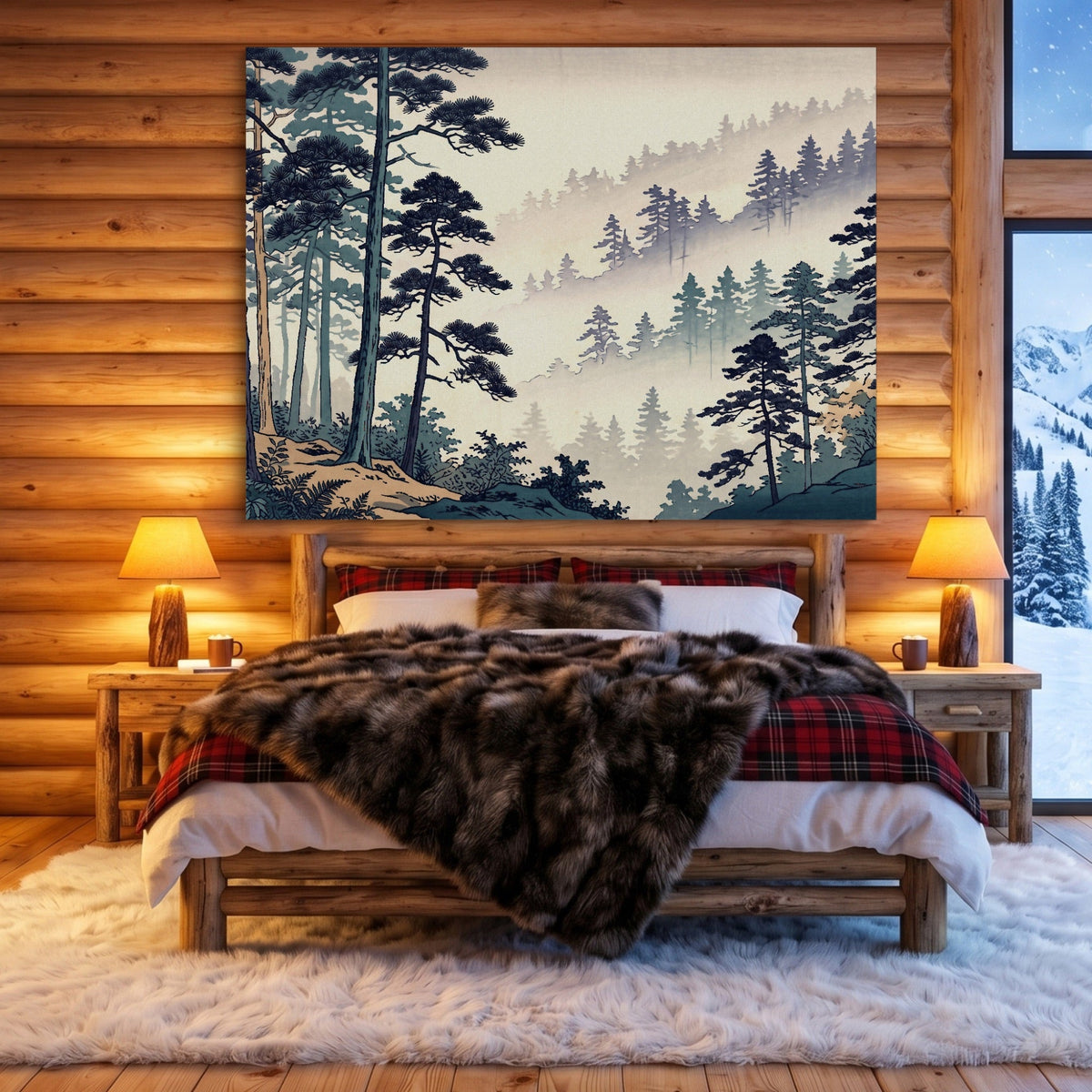 Misty Forest Indigo - Luxury Wall Art