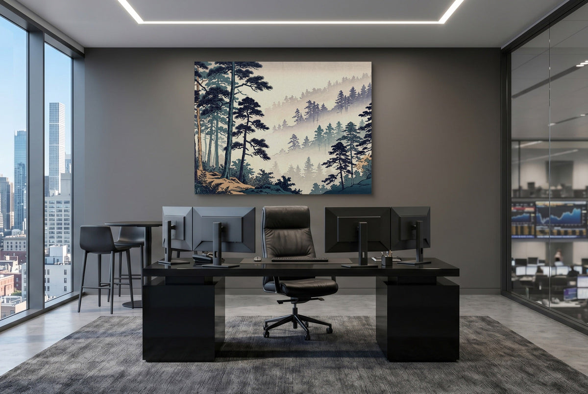 Misty Forest Indigo - Luxury Wall Art