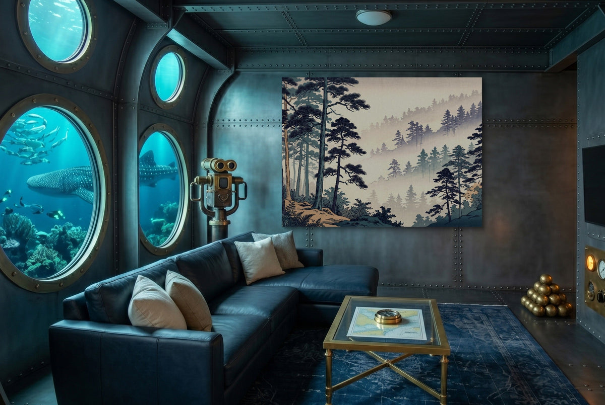 Misty Forest Indigo - Luxury Wall Art