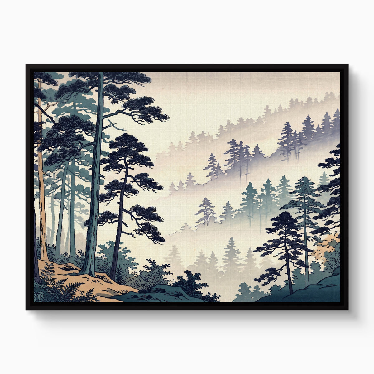 Misty Forest Indigo — misty forest indigo white studio framed black
