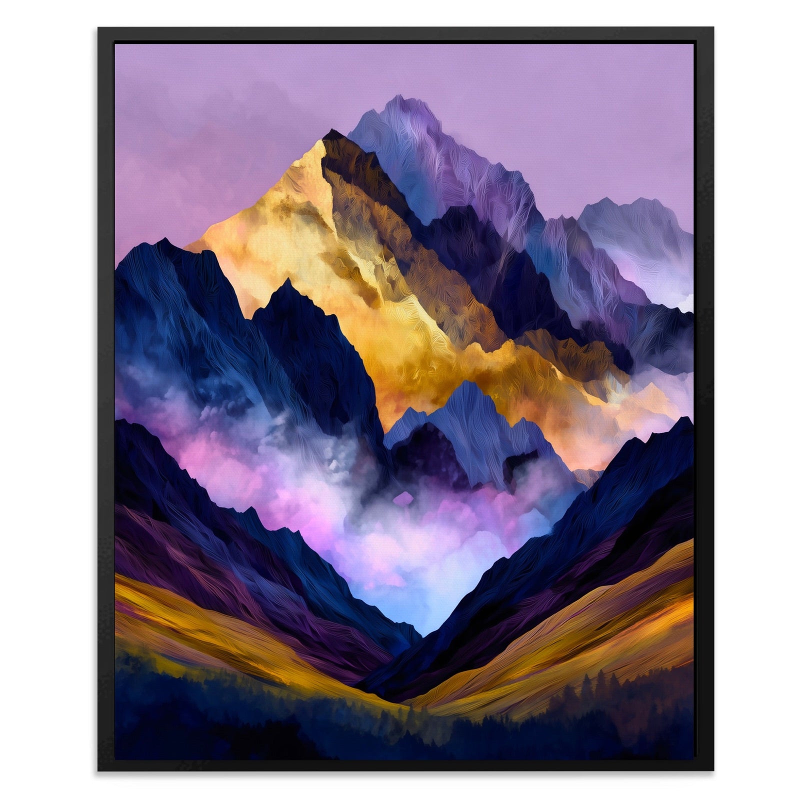 Misty Peaks Layered canvas wall art