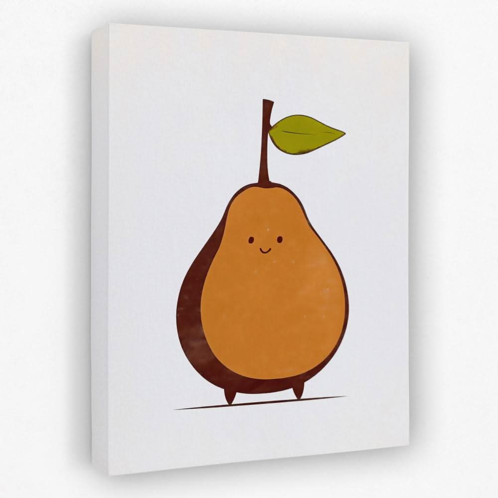 Modern Pear Portrait - Food Canvas Wall Art