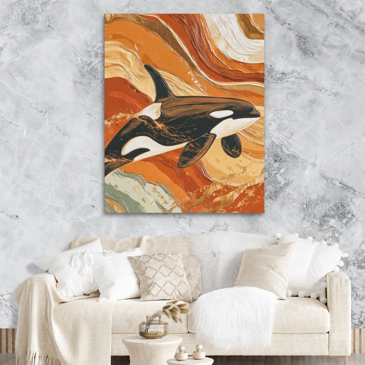 Molton Orca — Molton Orca Lux Couch Marble Walls 58