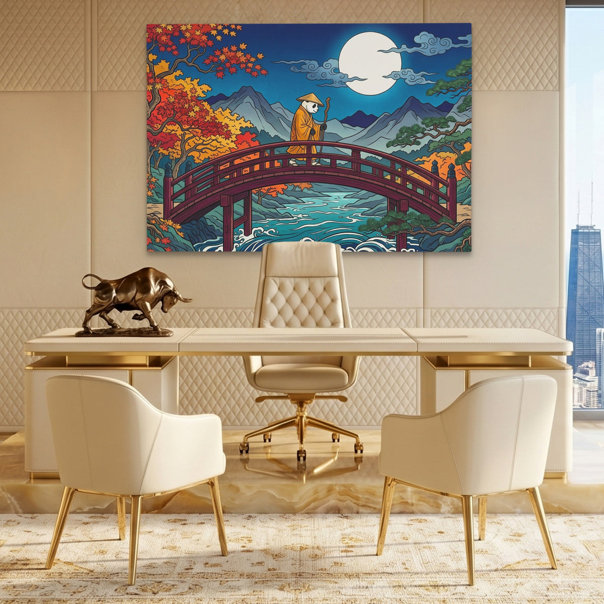 Monk Moonlit Bridge — Monk Moonlit Bridge Lux Gold Bull Land 171