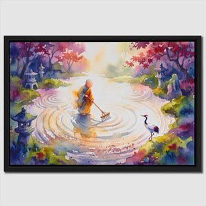Monk Sweeping Meditation — Monk Sweeping Meditation Close Up Landscape 102