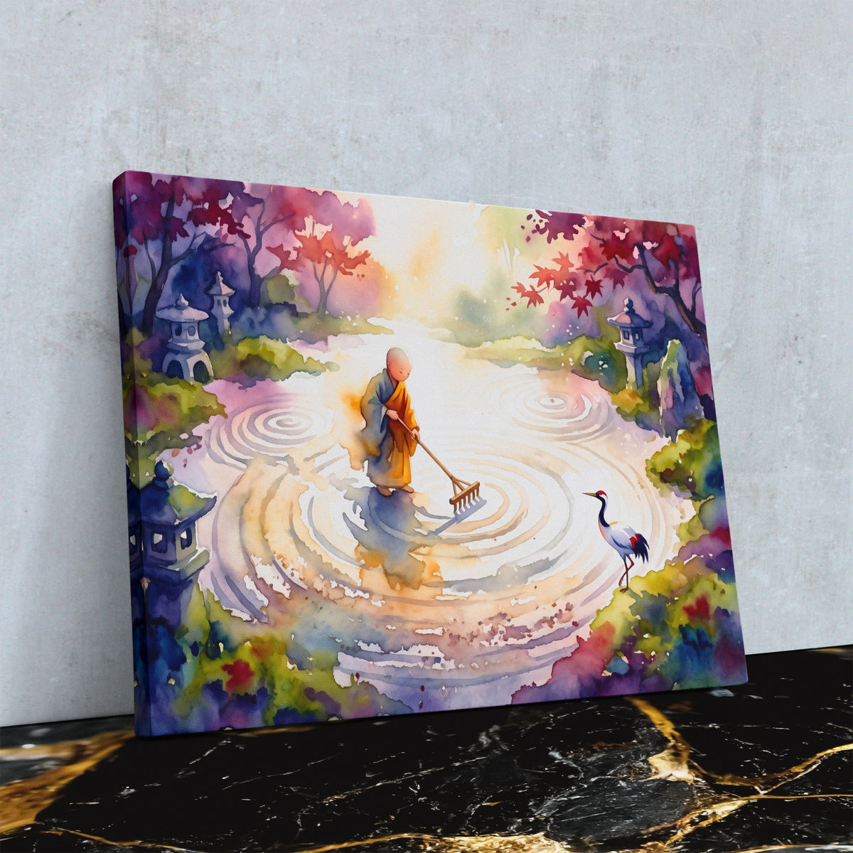 Monk Sweeping Meditation — Monk Sweeping Meditation Against Wall4x5 Reflect 2