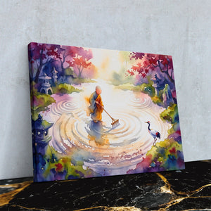 Monk Sweeping Meditation — Monk Sweeping Meditation Against Wall4x5 Reflect 2