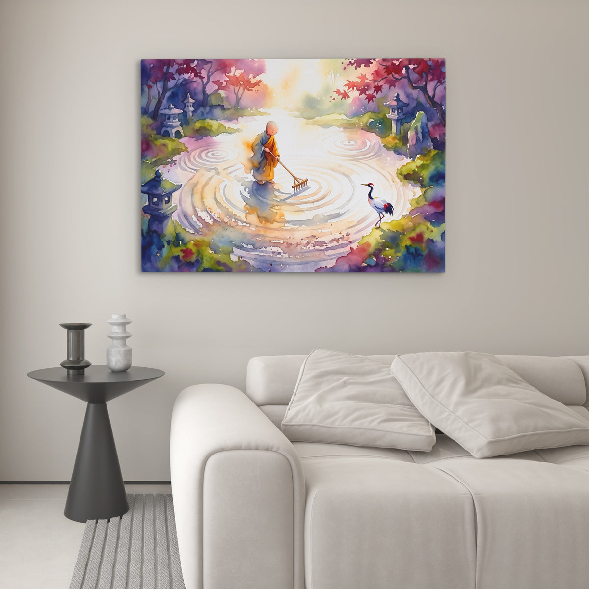 Monk Sweeping Meditation — Monk Sweeping Meditation Luxury White Couch 182