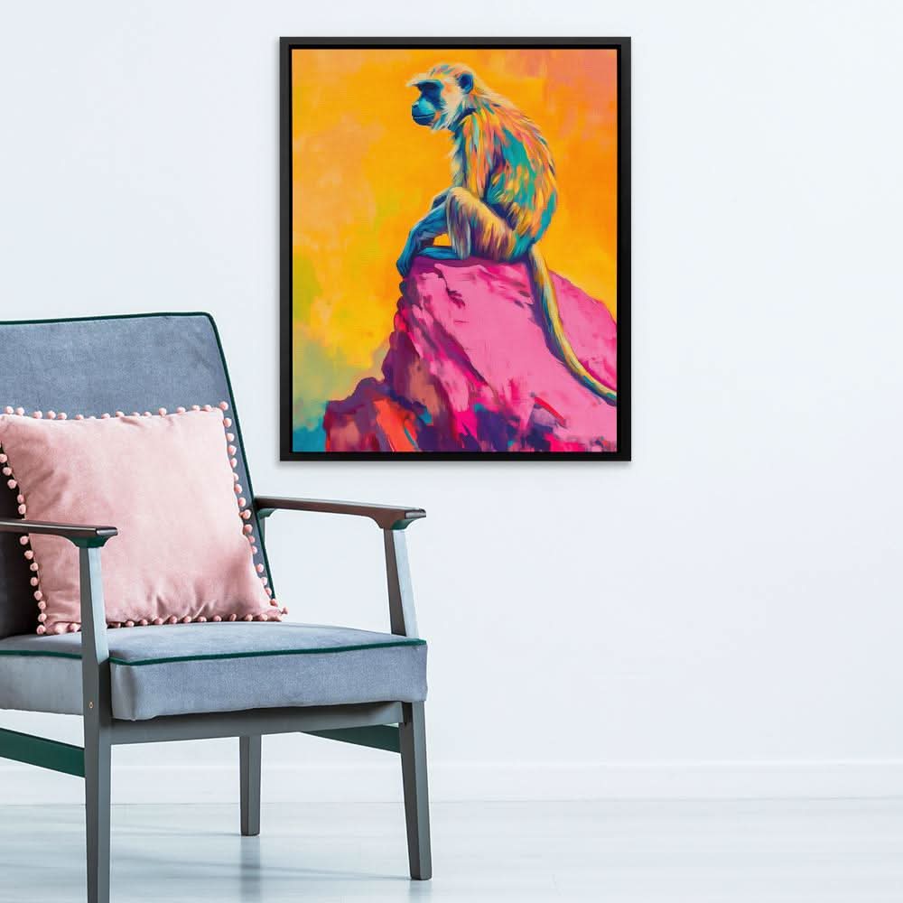 Monkey Sitting on the Cliff - Luxury Wall Art