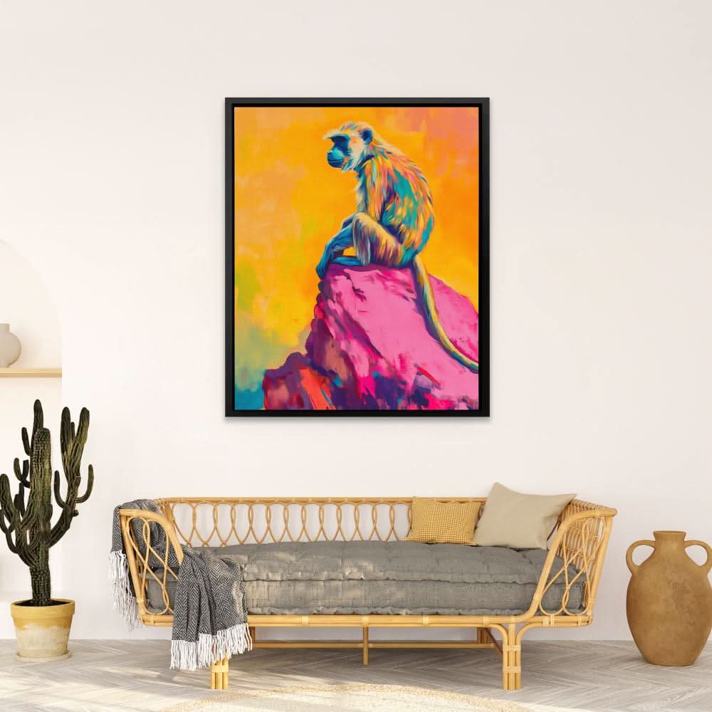 Monkey Sitting on the Cliff - Luxury Wall Art