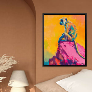 Monkey Sitting on the Cliff - Luxury Wall Art