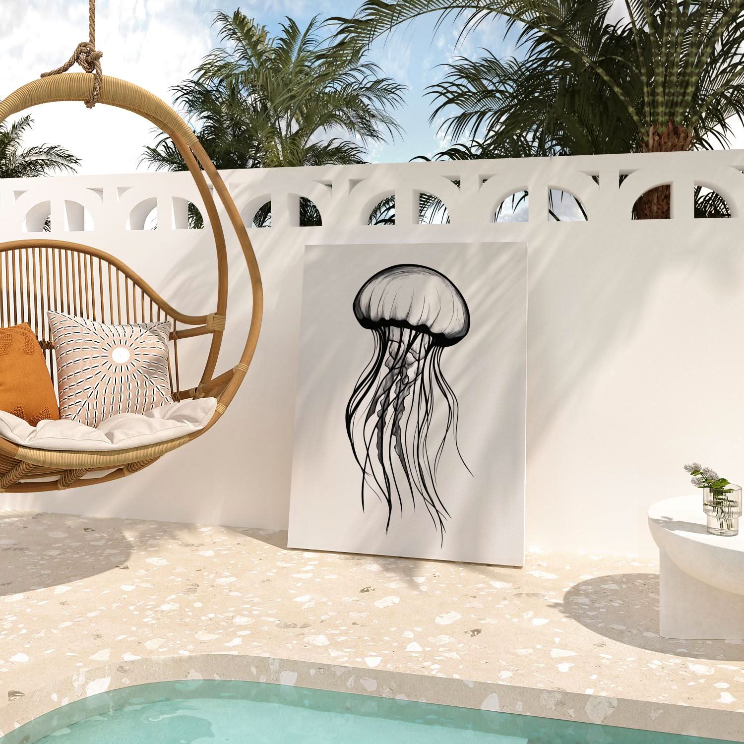 Monochrome Jellyfish - Luxury Wall Art
